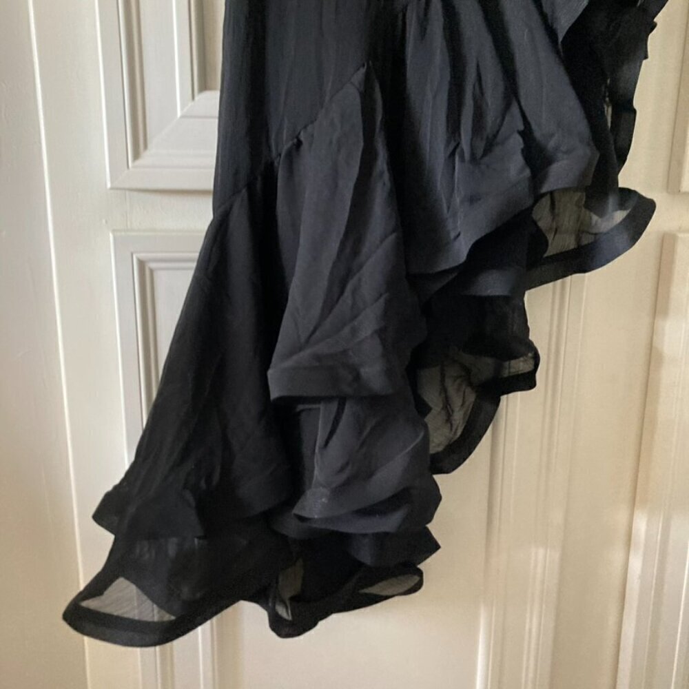 NWT Elliatt Free People Character Midi Dress Asymmetrical Long Sleeve Black Sz S - Picture 3 of 12